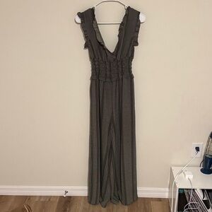 Francesca's Collections Green and Black Jumpsuit